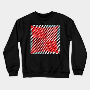 Red diagonals with some blue, black and white Crewneck Sweatshirt